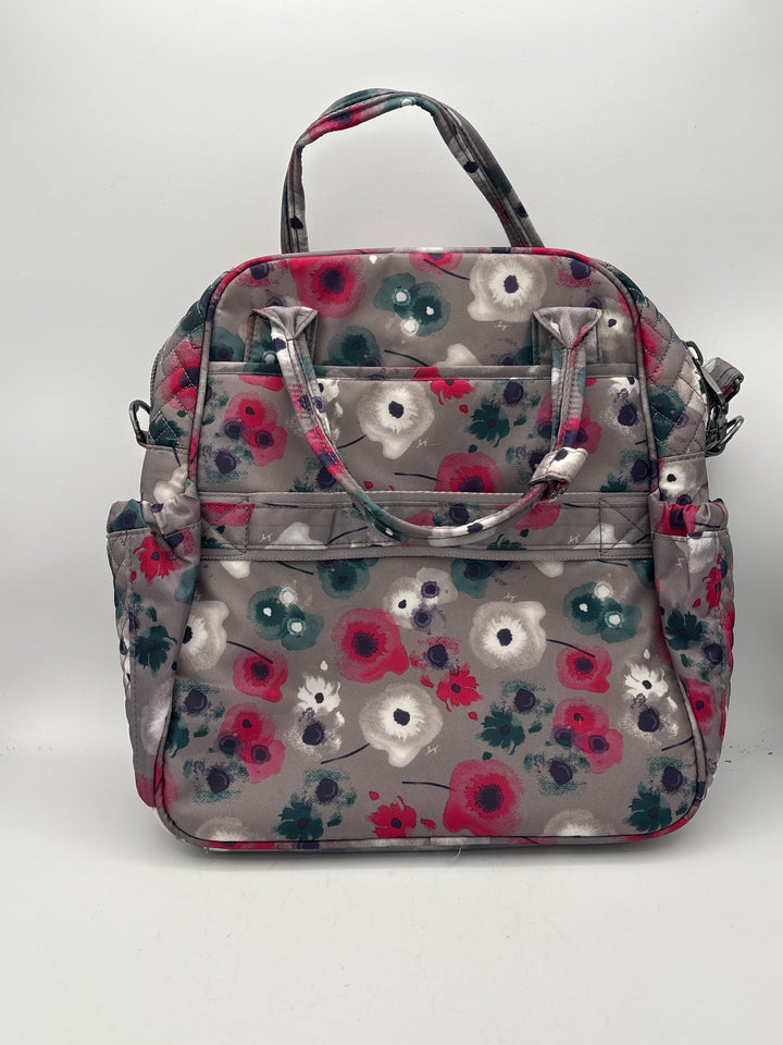 Women’s Lug Puddle Jumper Travel Bag Gray Floral Shoulder Bag
