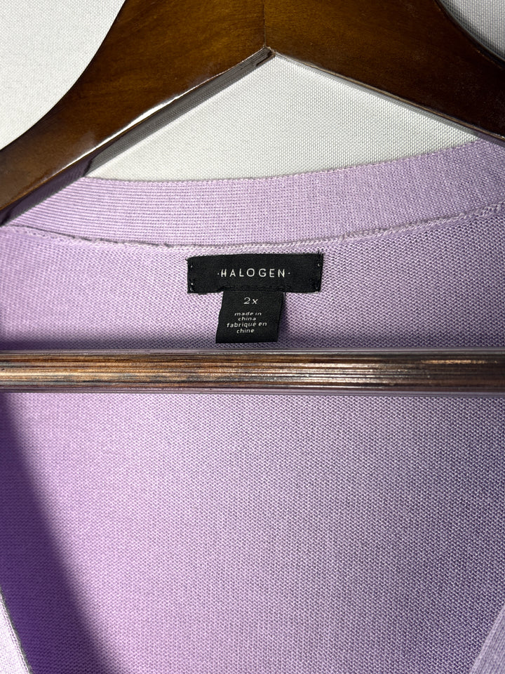 Women’s Halogen Size 2X Lilac Knit Cardigan