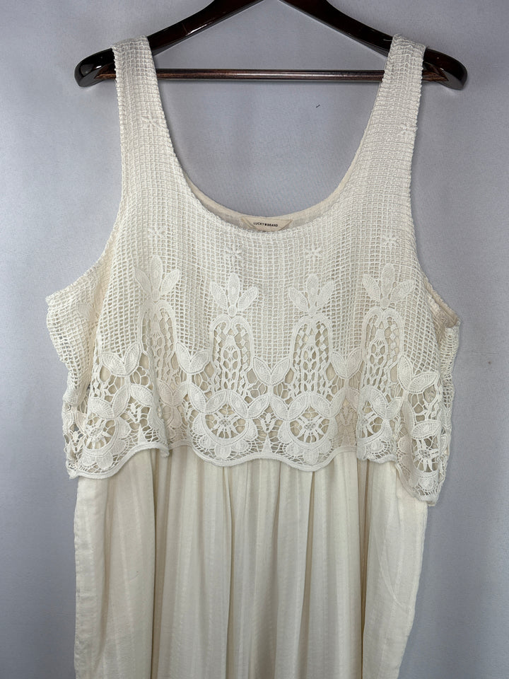 Women’s Lucky Brand XL Cream Lacy Jumpsuit