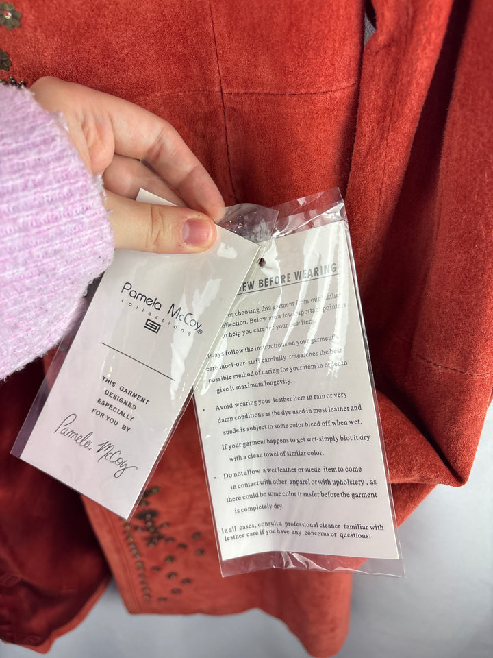 Women’s Pamela McCoy Large Burnt Orange Floral Duster