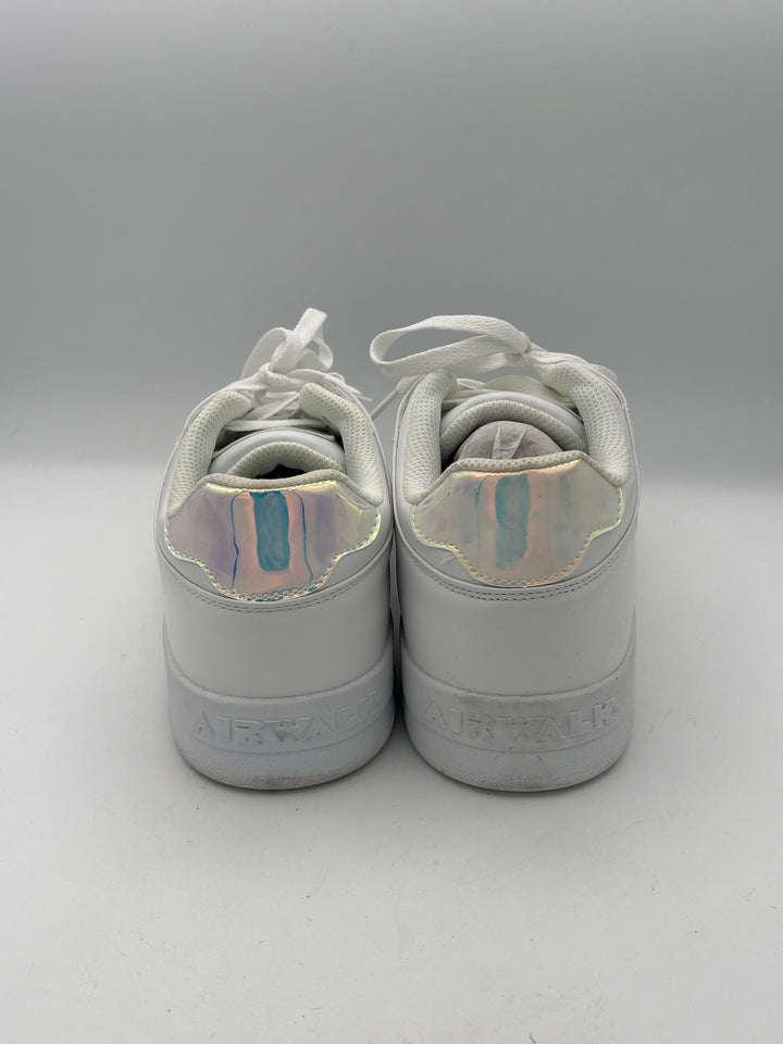 Womens Airwalk White Platform Sneakers Size 7.5 With Holographic Accents