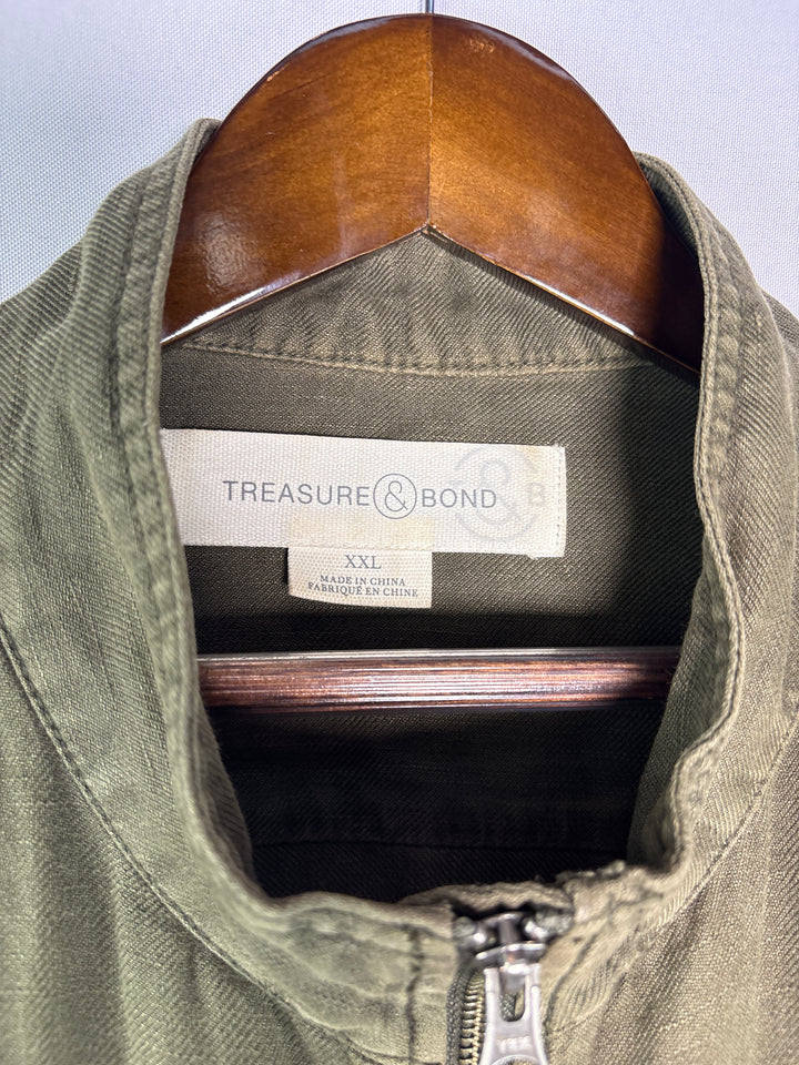 Women’s Treasure &amp; Bond XXL Olive Green Utility Jacket