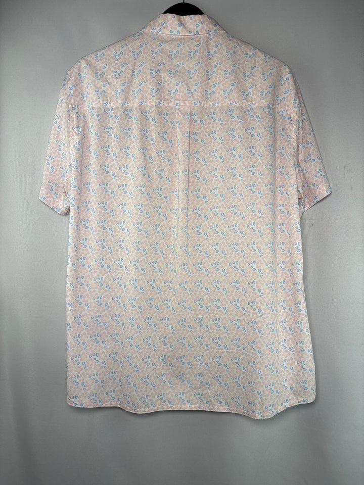 Men’s Croft &amp; Barrow XL White Floral Short Sleeve Button Up