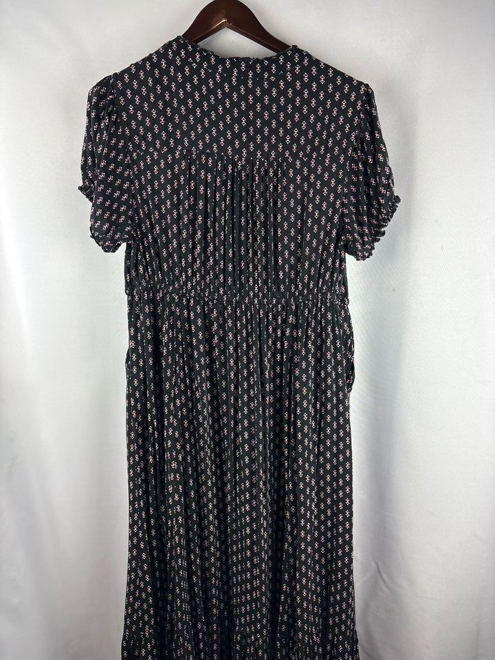 Women’s Torrid Size 1 Black Pattern Maxi Prairie Dress