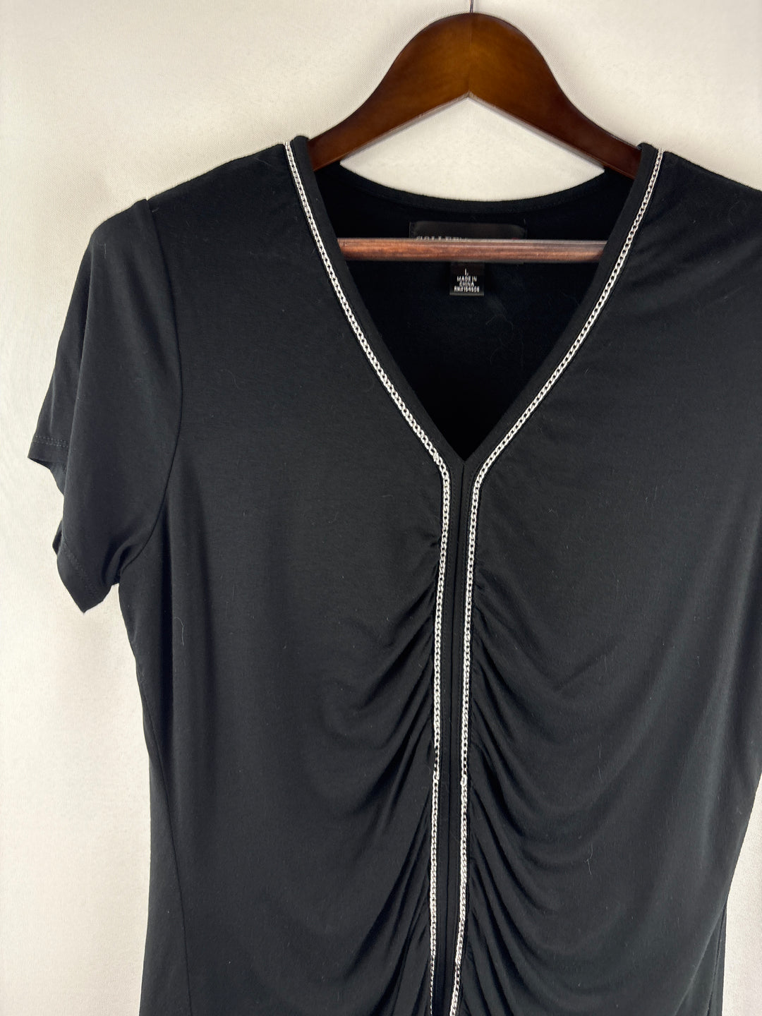 Women’s Colleen Lopez Large Black Short Sleeve Blouse