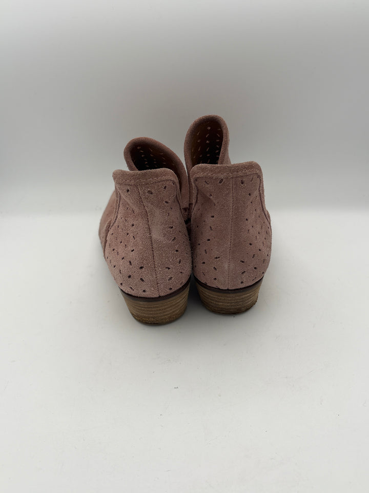 Womens Lucky Brand Size 7.5 Rosy Tan Suede Cutout Ankle Boots