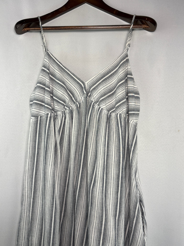 Women’s Everyday Ritual XXL White &amp; Gray Stripe Midi Dress