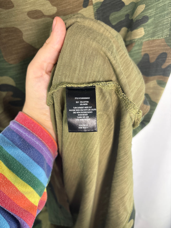 Women’s Sanctuary Size 1X Green Camo Pattern Midi Dress