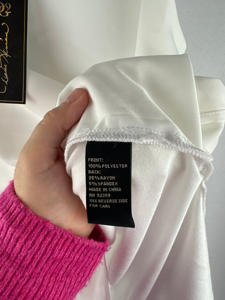 Women’s DG2 Large White Sleeveless Layered Blouse