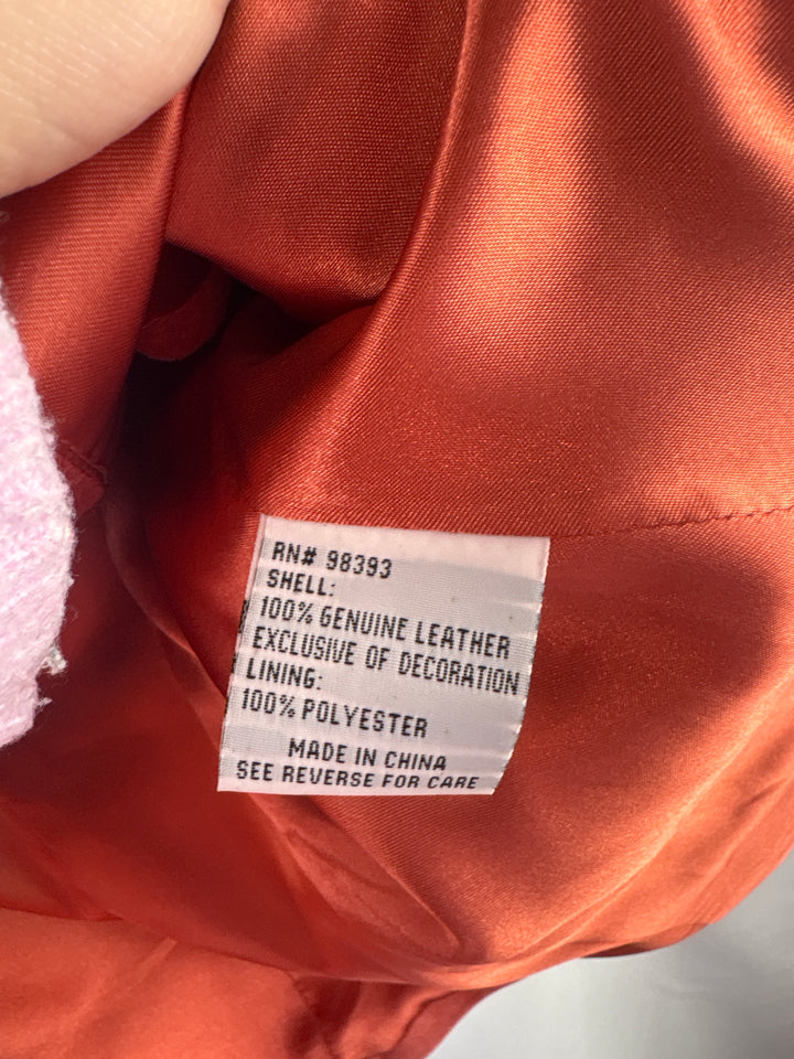 Women’s Pamela McCoy Large Burnt Orange Suede Floral Jacket