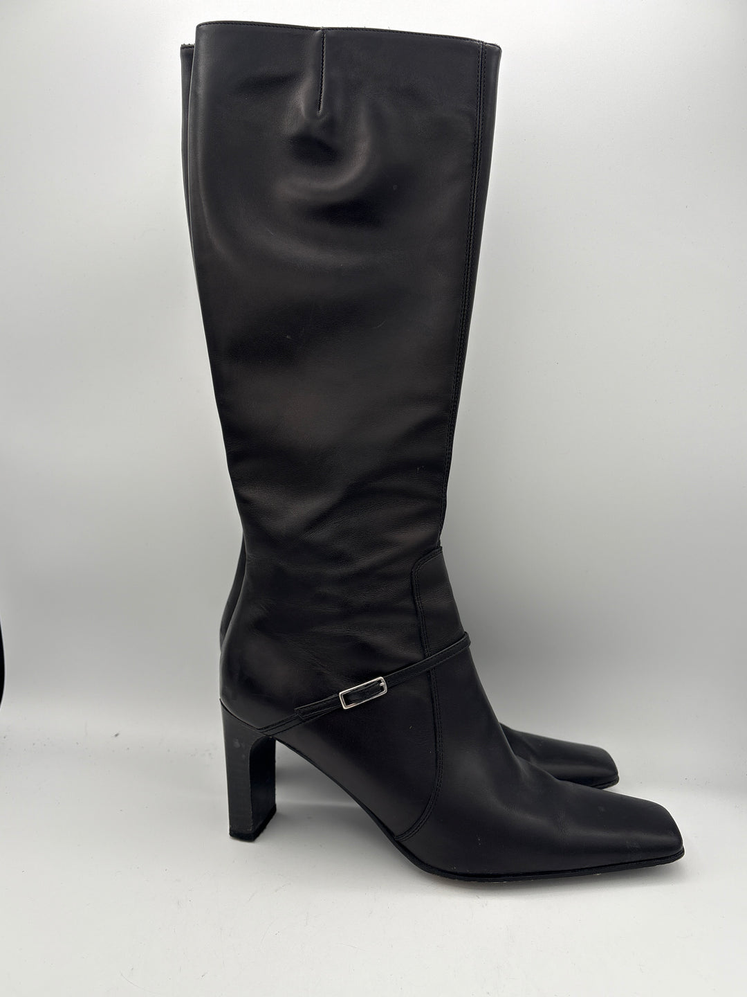Women’s Etienne Aigner Size 8.5 Black Leather Knee High Boots