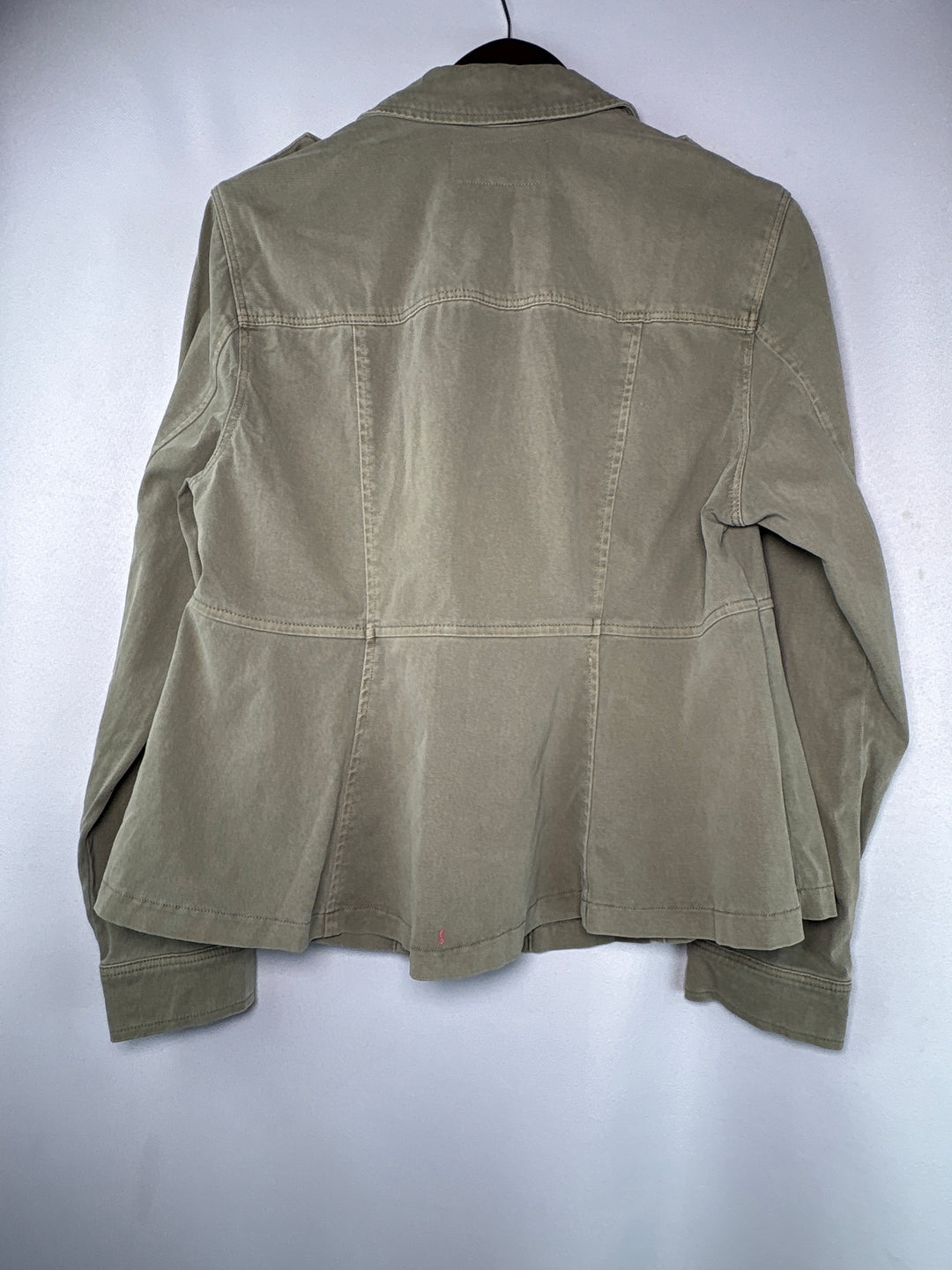 Womens Torrid 1X Sage Green Peplum Utility Jacket Stretch Cotton