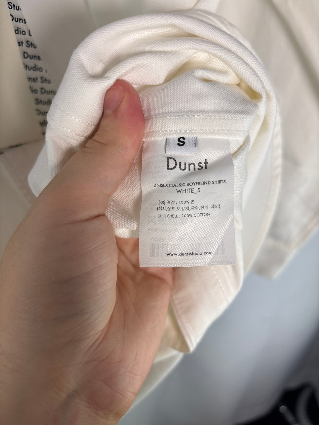 Unisex Dunst Small White Button Up Shirt