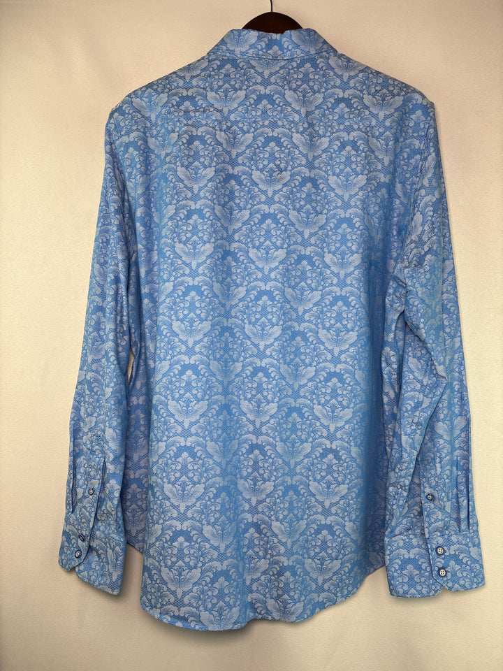 Men’s Robert Graham 3XL Powder Blue Paisley Dress Short