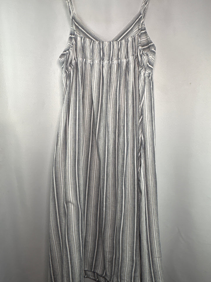 Women’s Everyday Ritual XXL White &amp; Gray Stripe Midi Dress