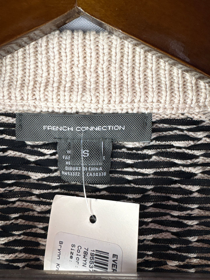 Women’s French Connection Small Beige &amp; Black Sweater Vest