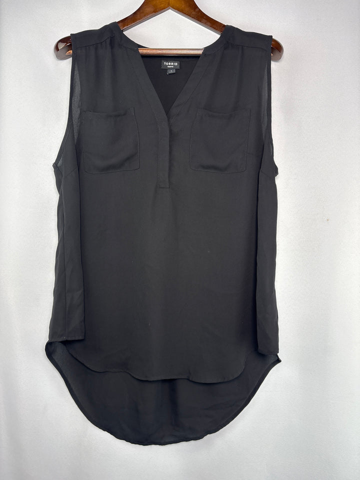 Women’s Torrid Size 1 Black Sheer Sleeveless Blouse