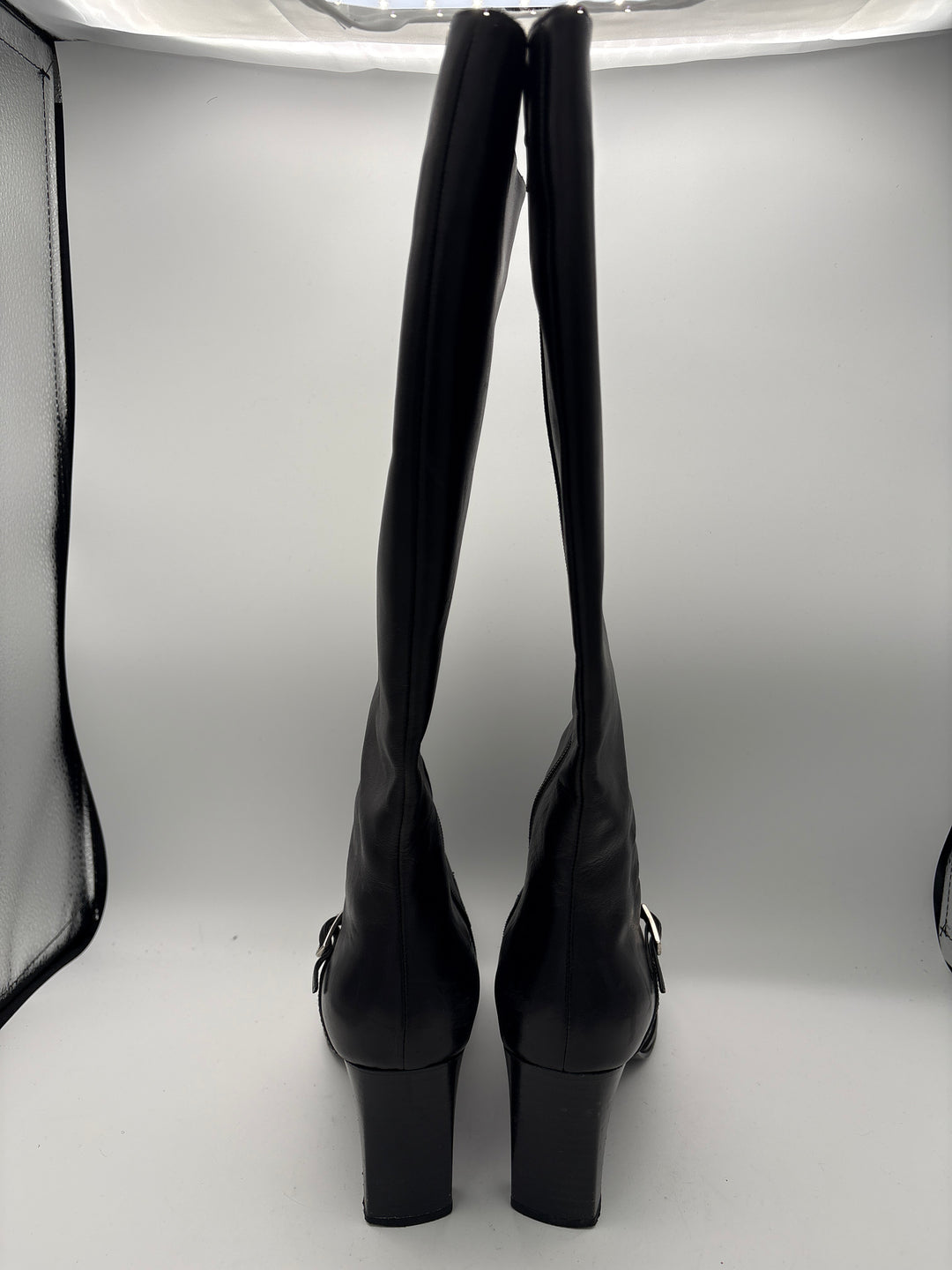 Women’s Etienne Aigner Size 8.5 Black Leather Knee High Boots