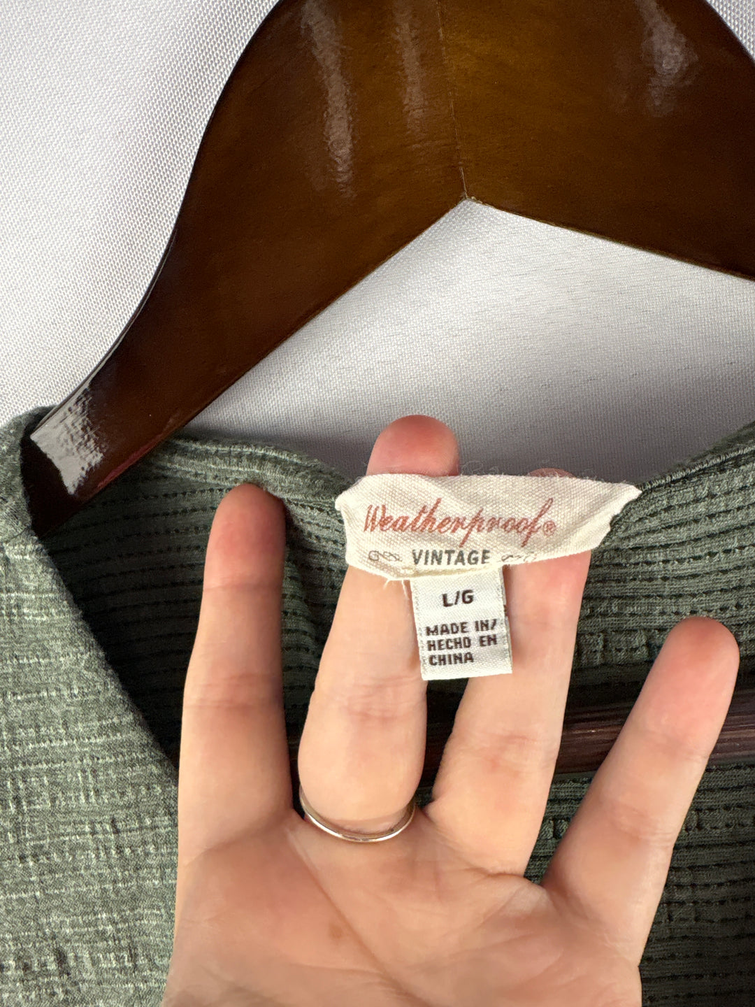 Women’s Weatherproof Vintage Large Green Buttoned Shirt