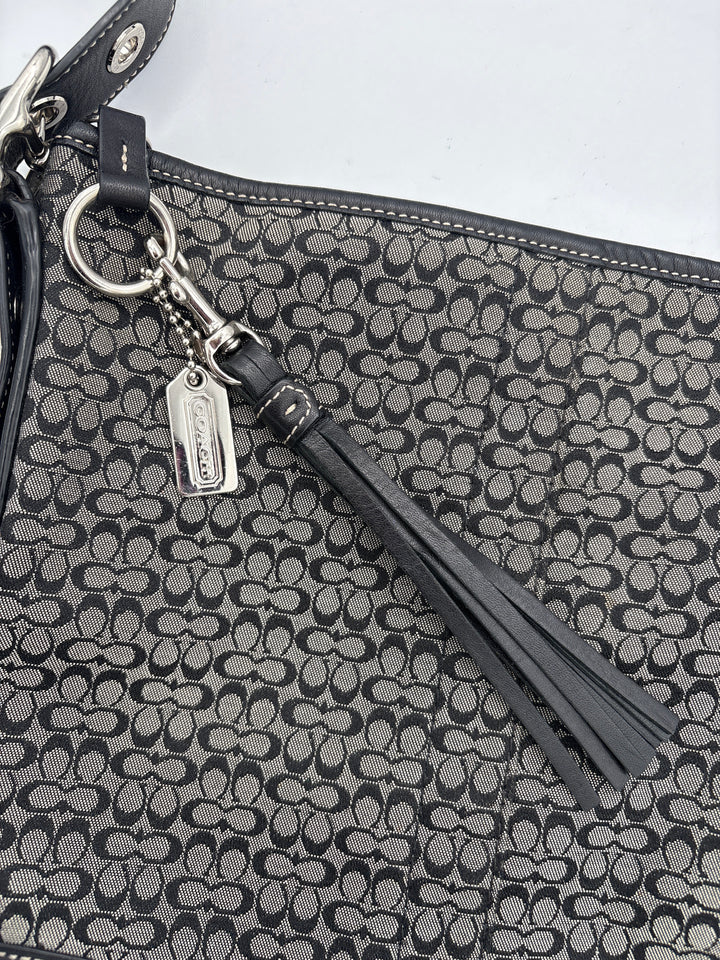Women’s Vintage Coach Gray &amp; Black Patterned Crossbody Purse