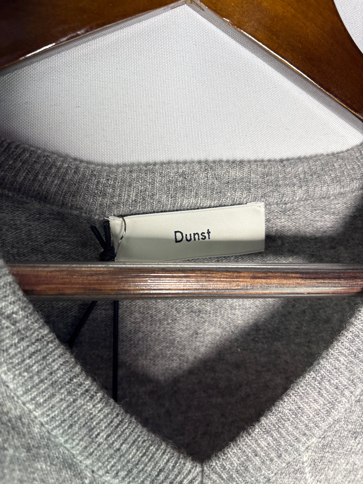 Unisex Dunst Small Light Gray Argyle V-Neck Sweater