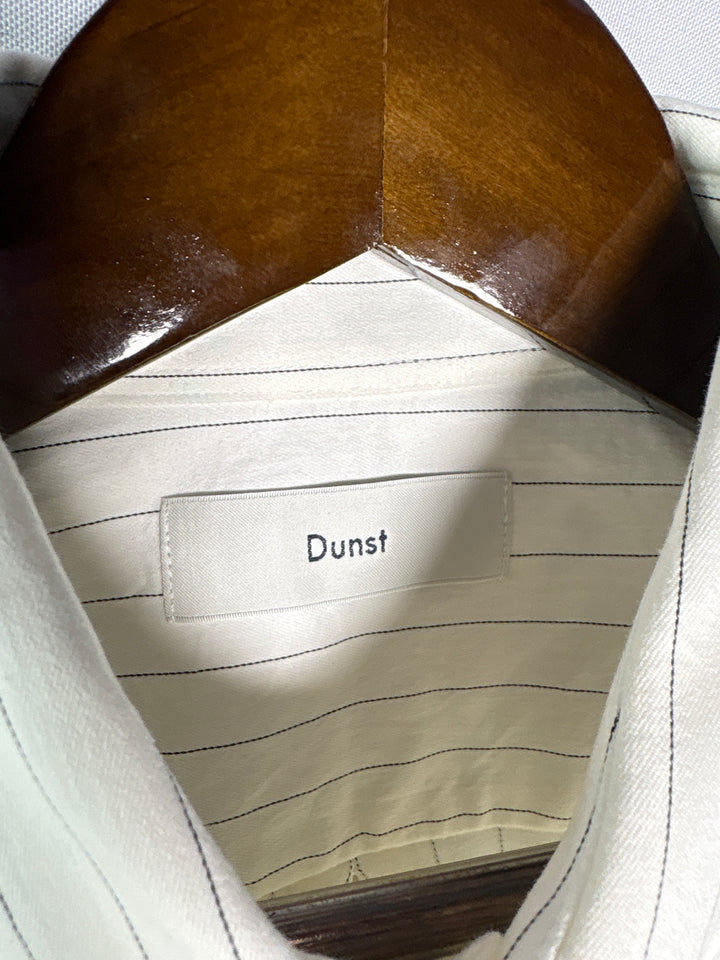 Unisex Dunst Small White Button Up Shirt w/ Black Stripes