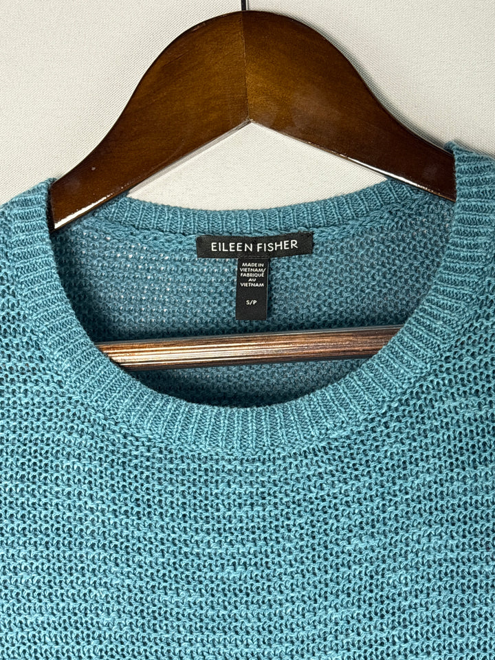 Women’s Eileen Fisher Small Teal Knit Sweater