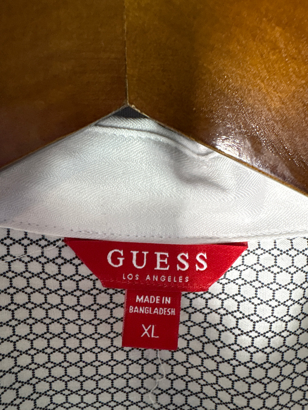 Men’s Guess XL White Short Sleeve Dress Button Up