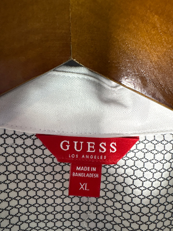Men’s Guess XL White Short Sleeve Dress Button Up