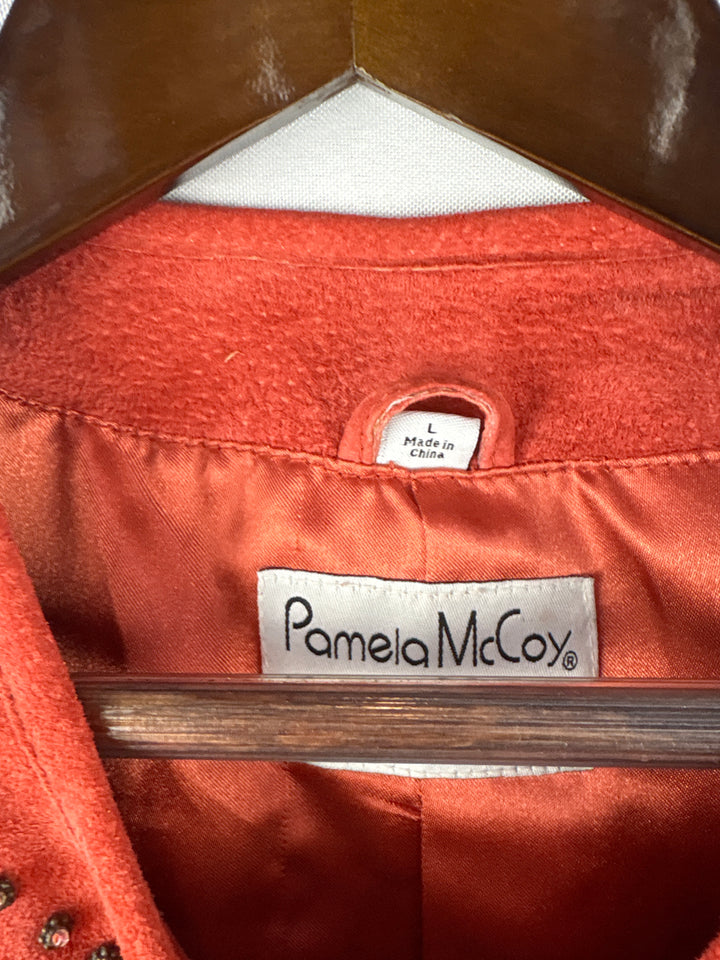 Women’s Pamela McCoy Large Burnt Orange Suede Floral Jacket
