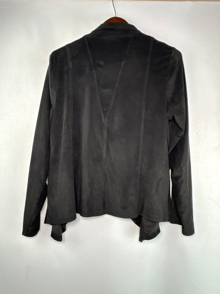 Womens Style and Co Black Faux Suede Stretch Jacket Size 1X With Stitching