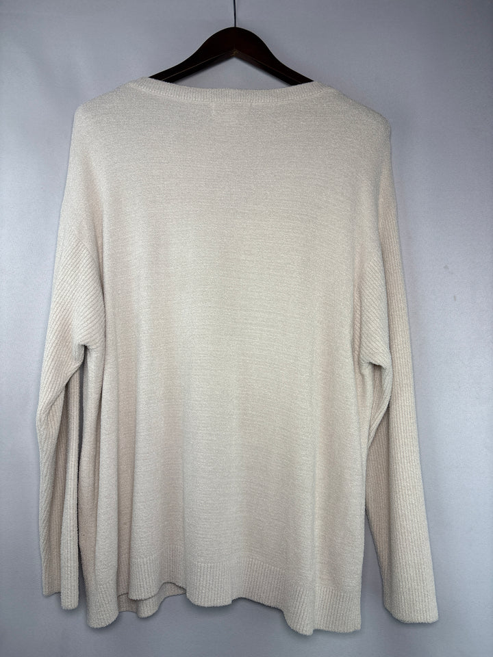 Women’s Barefoot Dreams Size 1X Cream Plush Sweater