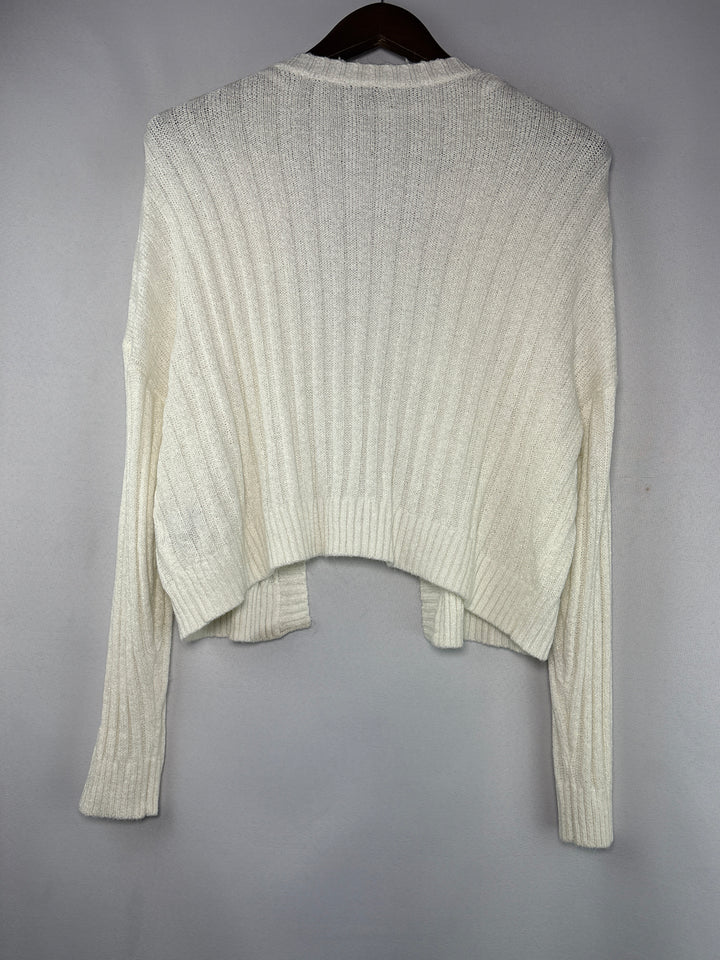 Women’s Torrid Size 1 Cream Cropped Ribbed Cardigan
