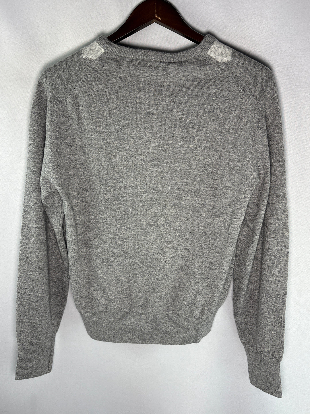 Unisex Dunst Small Light Gray Argyle V-Neck Sweater