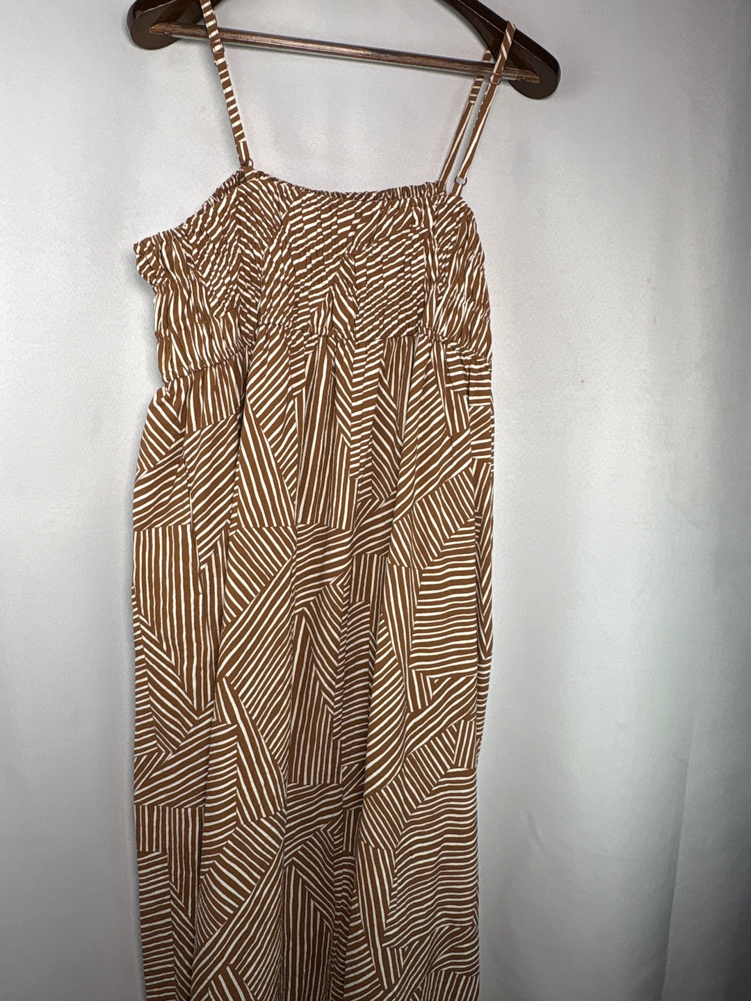 Women’s A New Day XXL Brown &amp; White Patterned Maxi Dress