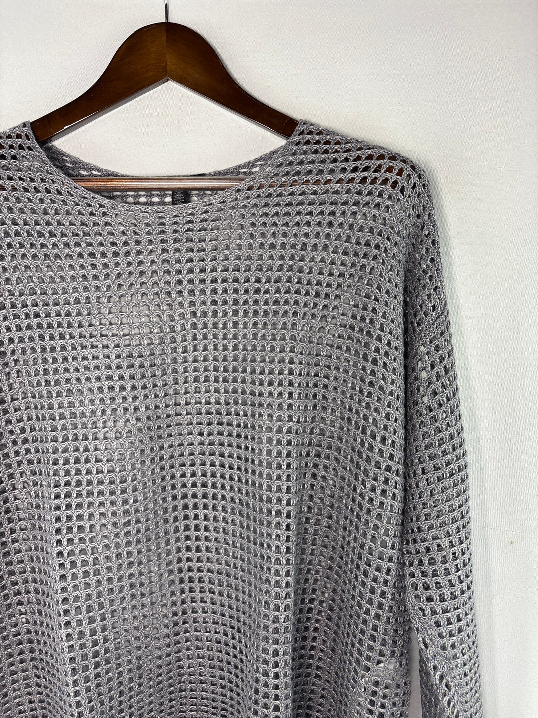 Women’s Eileen Fisher XS Silvery Gray Wide Knit Sweater