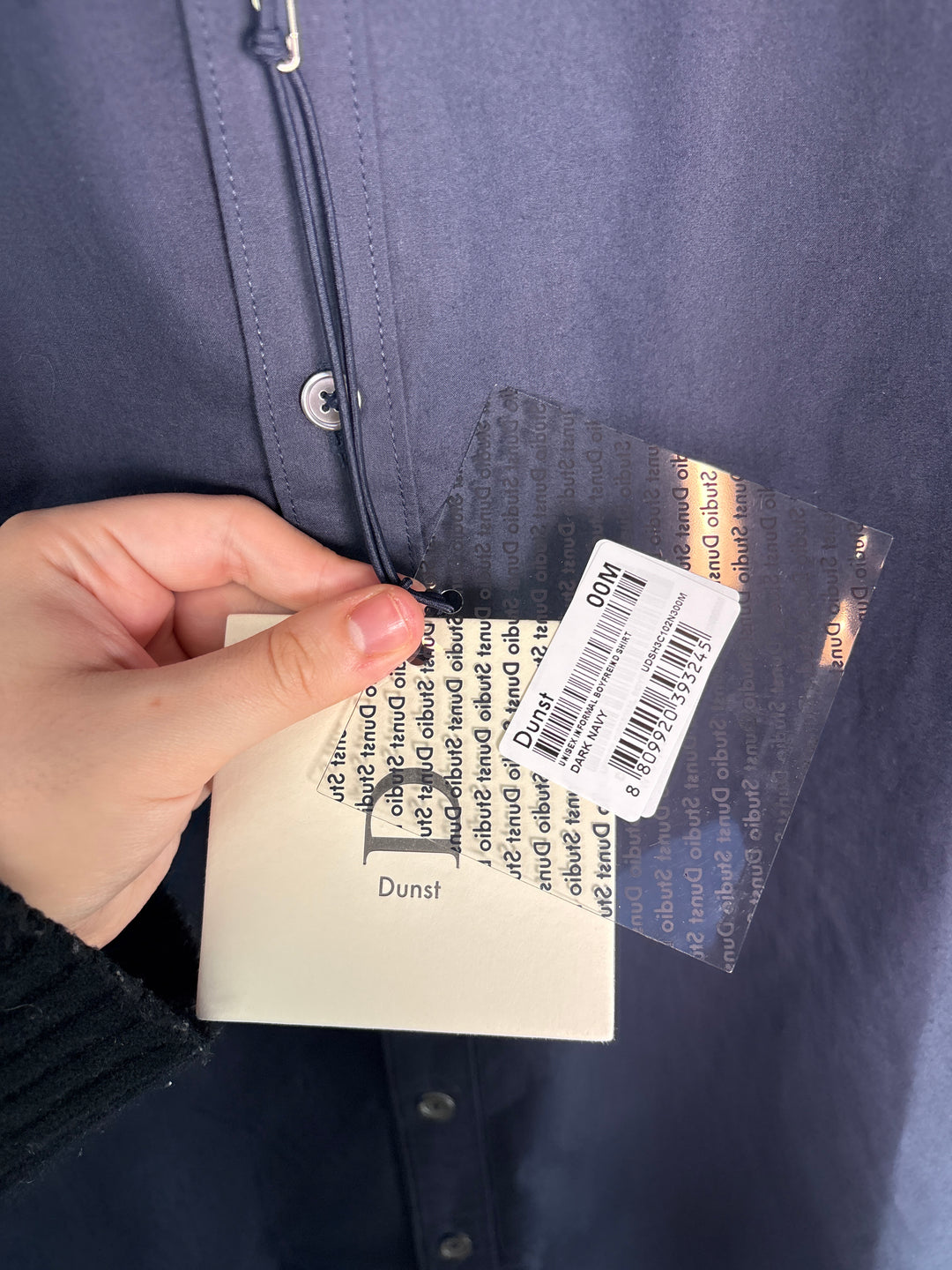 Unisex Dunst Medium Navy Blue Button Up Shirt