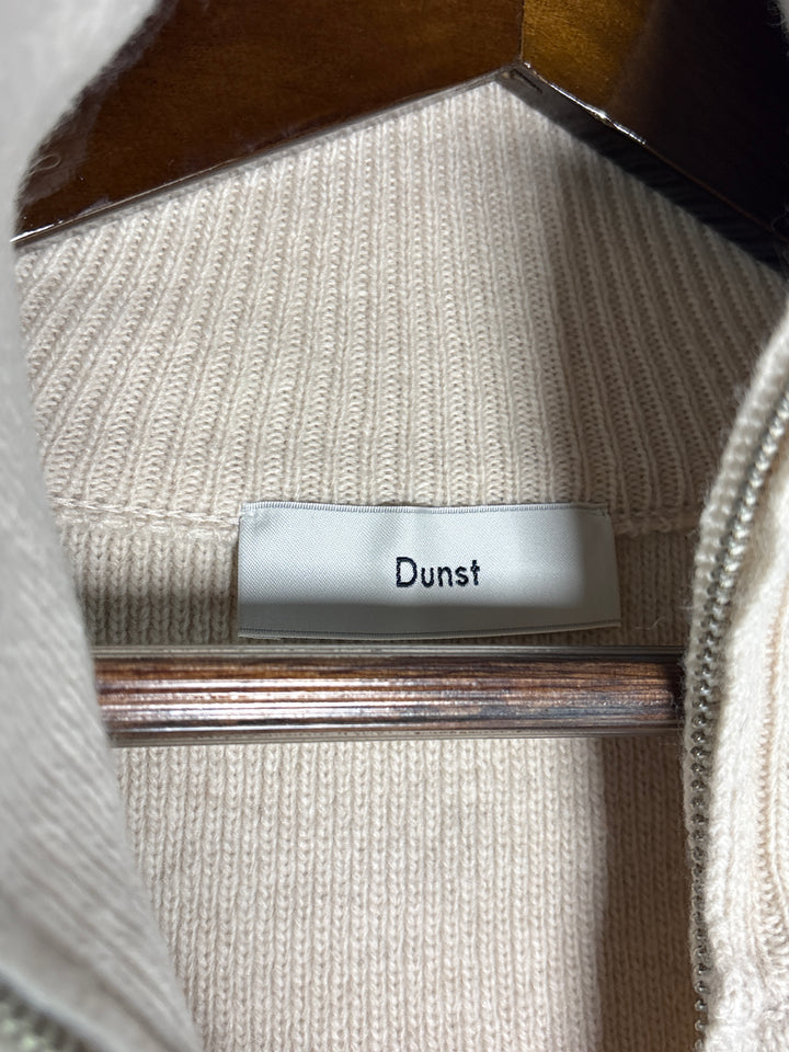 Unisex Dunst Small Beige w/ Black Stripes Half Zip Sweater