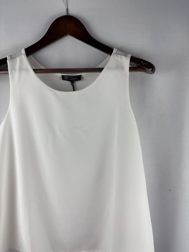 Women’s DG2 Large White Sleeveless Layered Blouse
