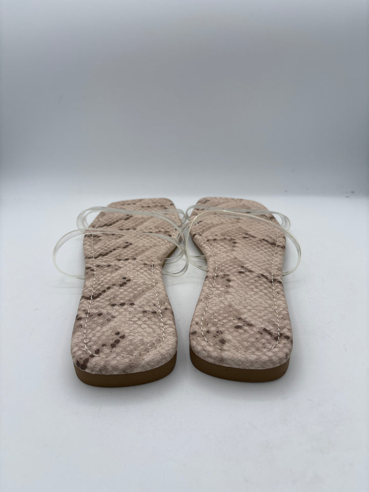 Women’s Dolce Vita Size 9.5 Gray Snakeskin Flat Strappy Sandals