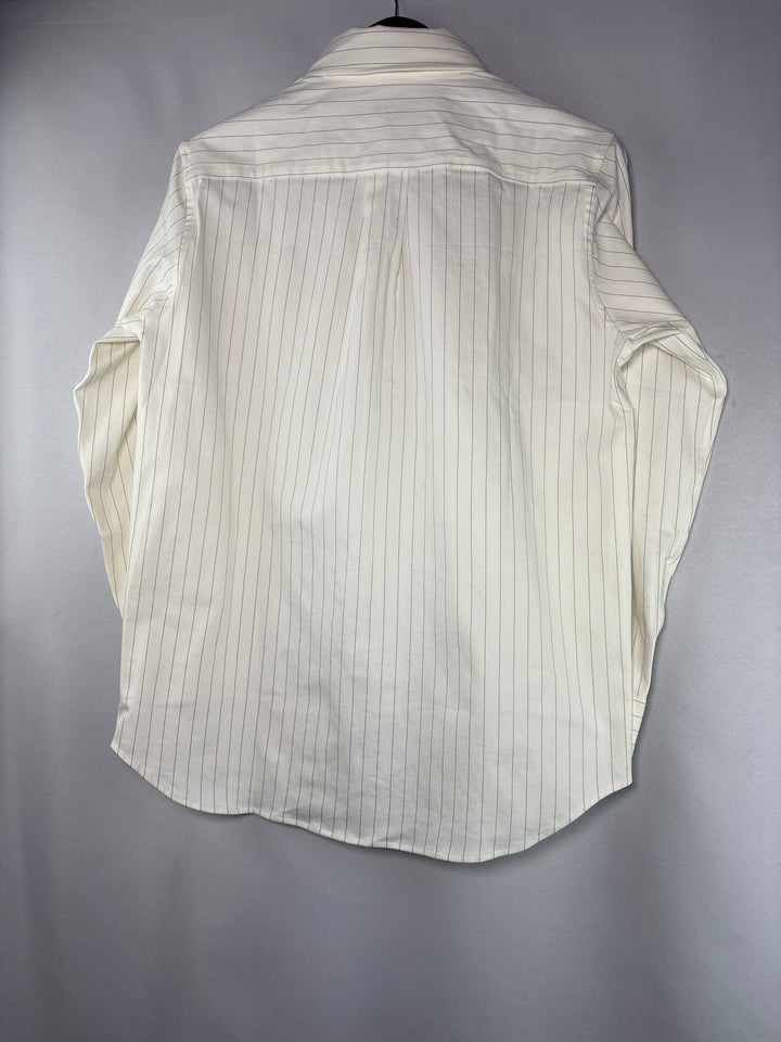 Unisex Dunst Small White Button Up Shirt w/ Black Stripes