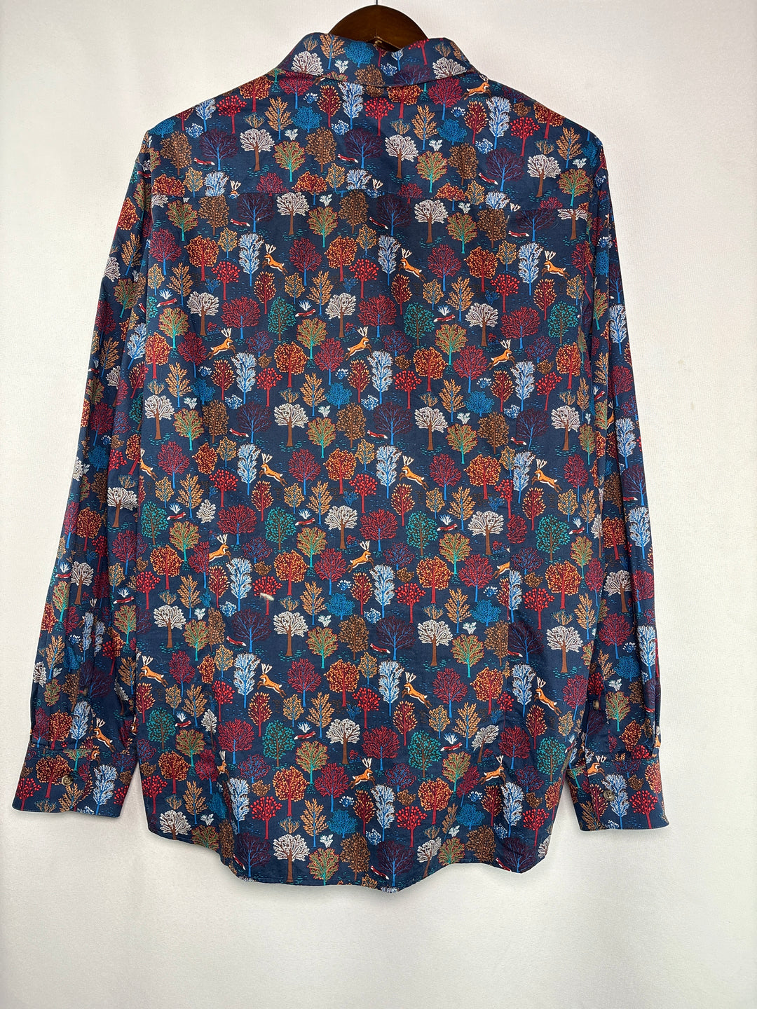 Men’s Bar lll XL Navy Woodland Patterned Dress Shirt