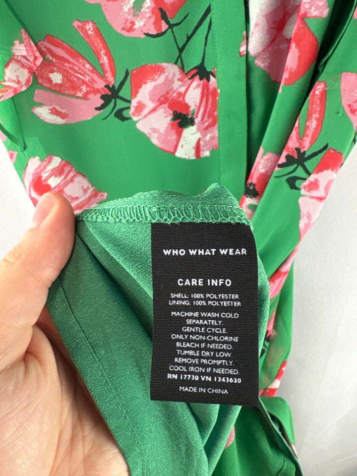 Women’s Who What Wear XXL Leaf Green Floral Maxi Dress