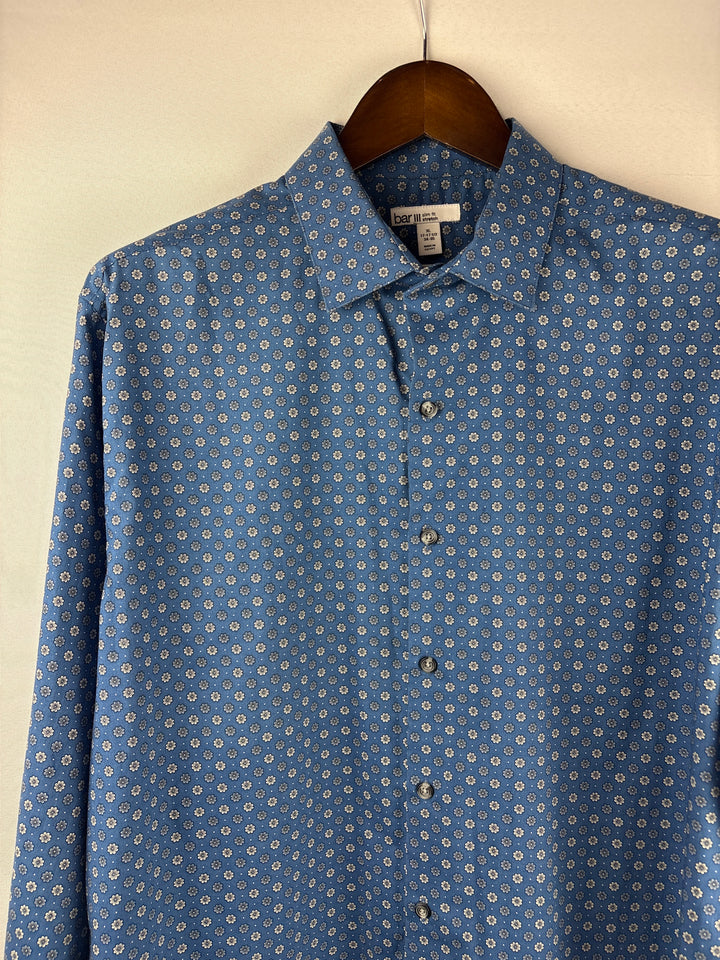 Men’s Bar lll XL Blue Floral Button Up Dress Shirt