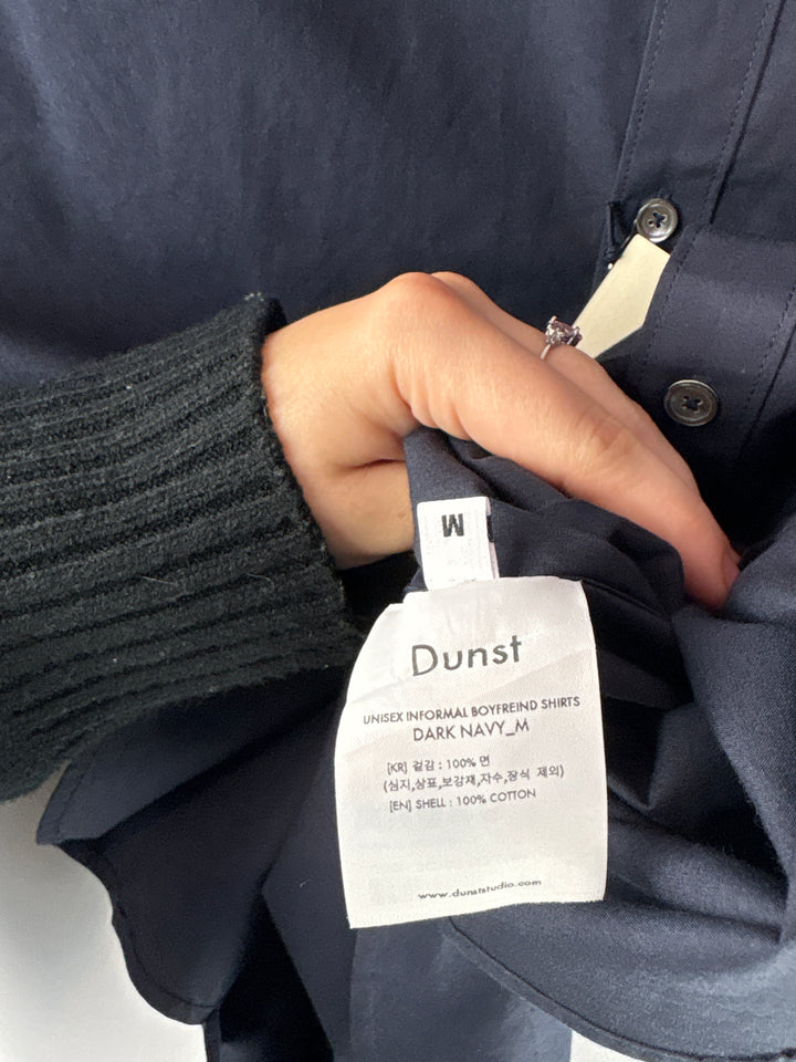 Unisex Dunst Medium Navy Blue Button Up Shirt