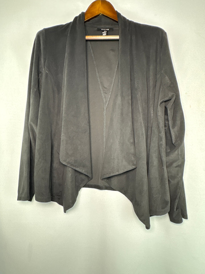 Womens Style and Co Black Faux Suede Stretch Jacket Size 1X With Stitching