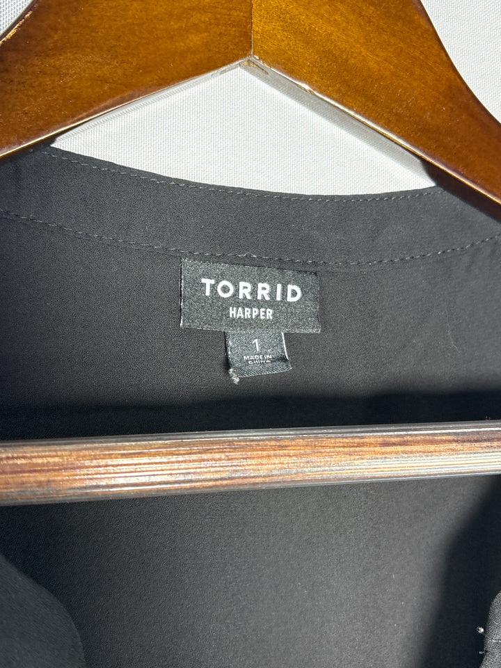 Women’s Torrid Size 1 Black Sheer Sleeveless Blouse
