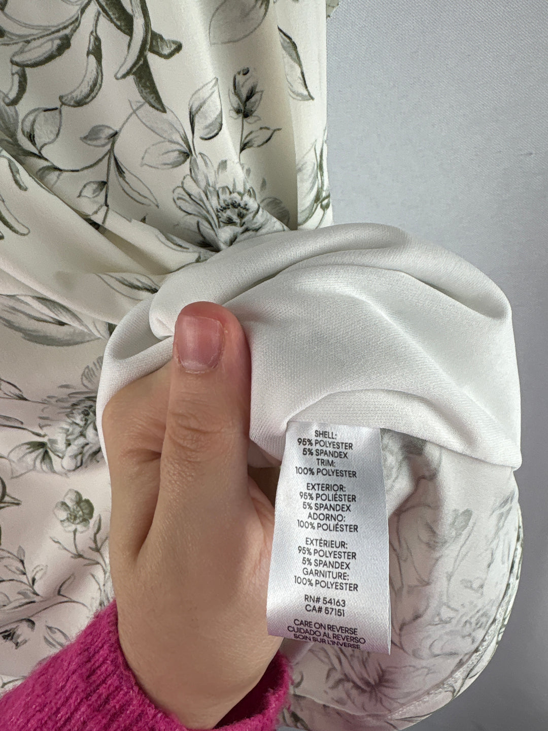 Women’s Calvin Klein Large White w/ Green Florals Blouse