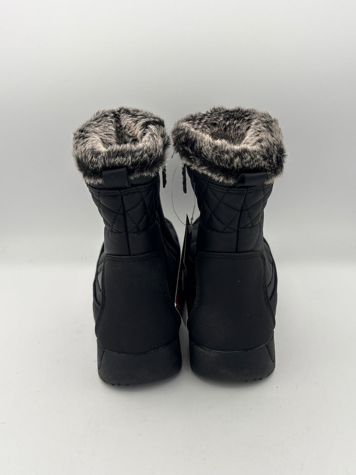 Totes Womens Black Snow Boots Size 7 with Fur Lining and Side Zippers