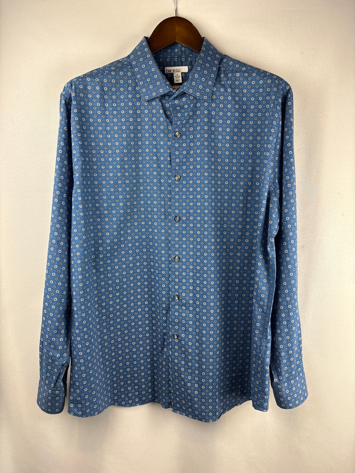 Men’s Bar lll XL Blue Floral Button Up Dress Shirt